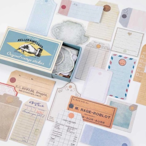 Other - 60 Stickers box scrapbook crafting vintage look